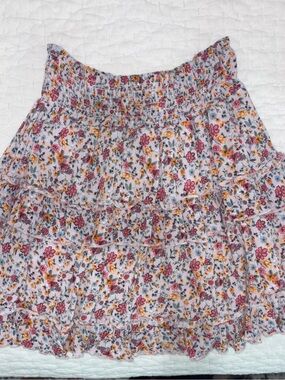 Altar'd State Floral Tiered Mini Skirt